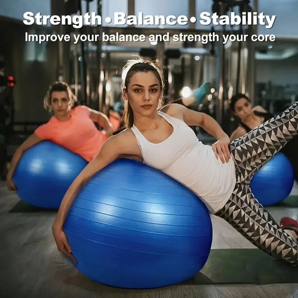 Pilates Yoga Pregnancy - ลูกบอลออกกำลังกาย PVC สำหรับยิมนาสติก บอลโยคะแบบหนาพิเศษ ป้องกันการแตก อุปกรณ์พิลาทิส