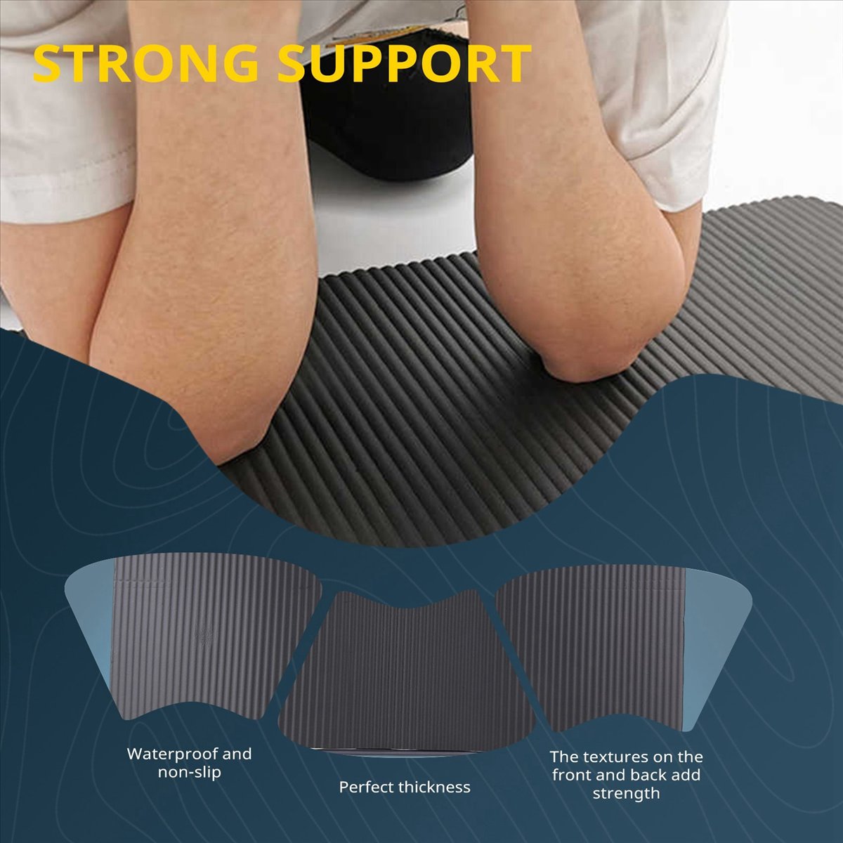 Pilates Yoga Knee Pads - เสื่อโยคะหนา 15 มม. แผ่นรองเข่าและข้อศอกแบบโฟมนุ่มสบาย สำหรับออกกำลังกาย โยคะ