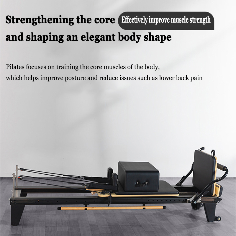 Pilates Yoga Studio - อุปกรณ์ออกกำลังกายปรับแต่งได้สำหรับสตูดิโอโยคะ, เตียงเลื่อนแบบแบน, เตียงพิลาทิสแบบรางเต็มตัวทำจากอลูมิเนียมอัลลอย
