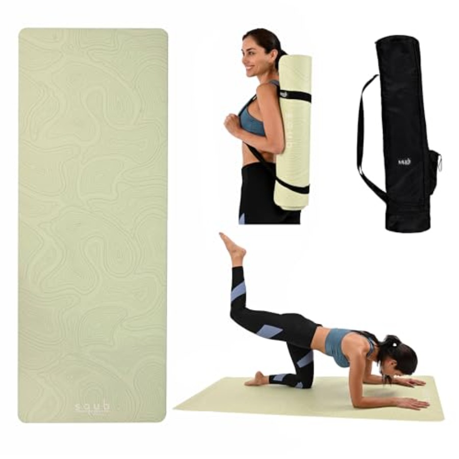 Pilates Yoga Mat Thickness - เสื่อโยคะสำหรับฝึกพิลาทิส หนา 5 มม. ผลิตจากยาง PU