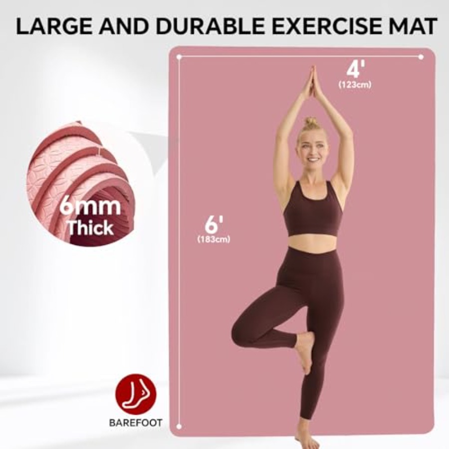 เสื่อโยคะขนาดใหญ่พิเศษสำหรับออ - Pilates Yoga Mat Thickness บทวิจารณ์และราคา