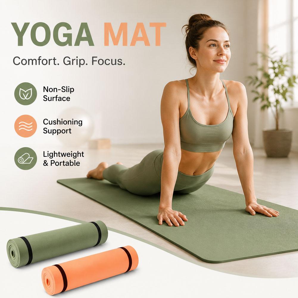 เสื่อโยคะหนา เสื่อโยคะกันลื่น  - Pilates Yoga Mat Thickness บทวิจารณ์และราคา